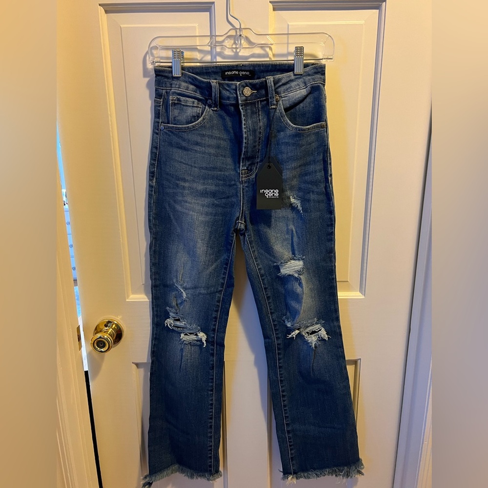 InsaneGene ripped jeans, size 5, waist 27, never worn.